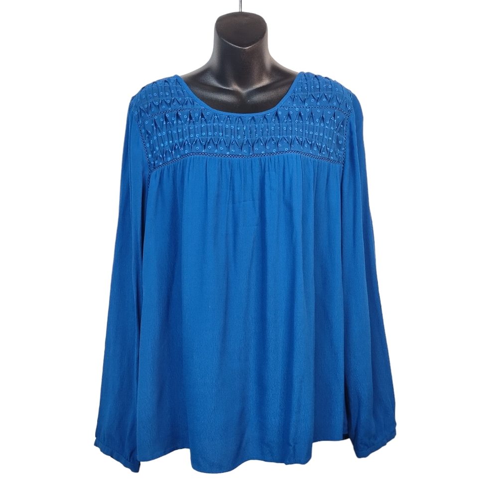 Daniel Rainn Women's Blue Embellished Top Blouse Size XL